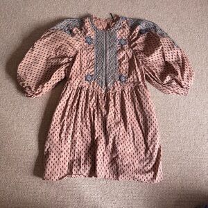 Anthropologie Bohemian Pink and Blue Patterned Dress